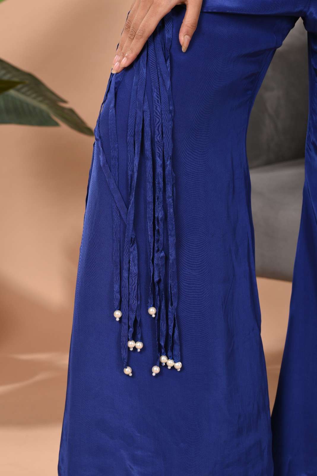 Tassel embroidered blazer set