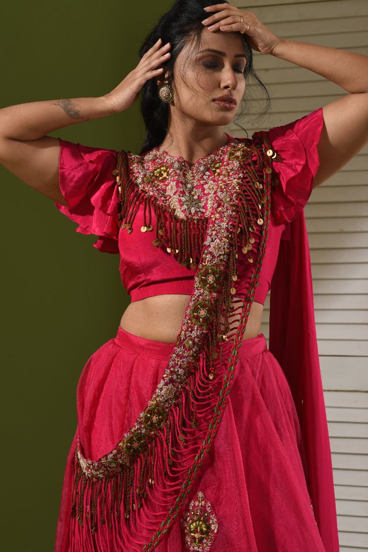 Dori Drape Lehenga Set