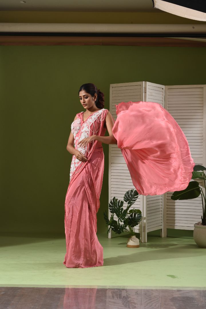 Drape saree with a modern blouse