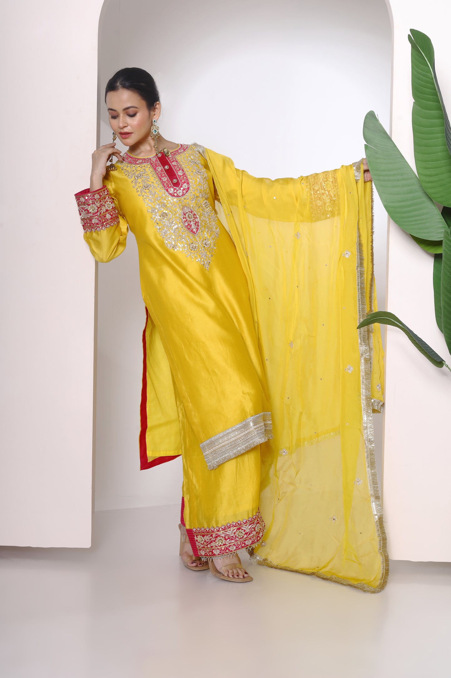 Mustard farsi salwar kurta set