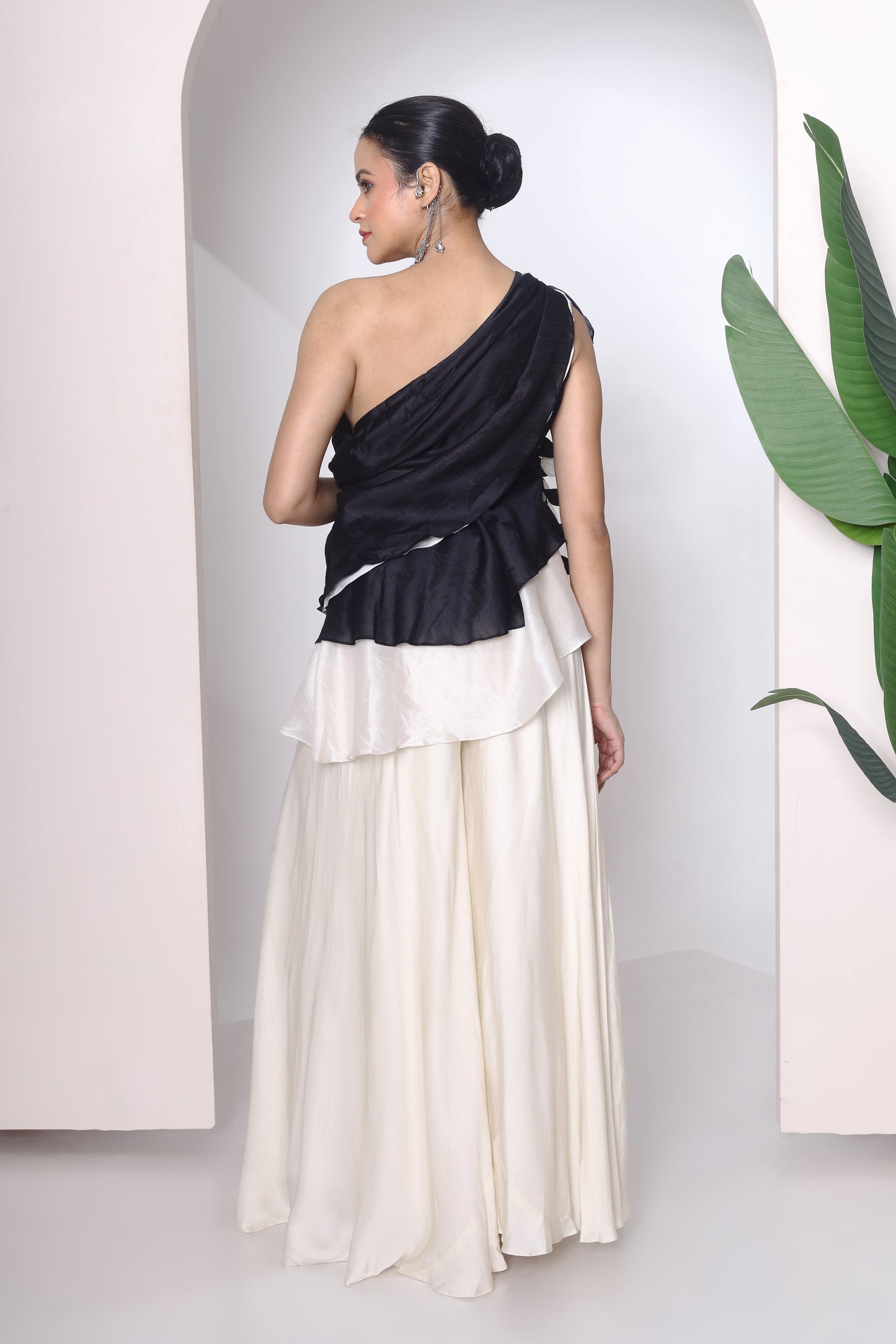 Leave embroidered off shoulder top and plazzo pants