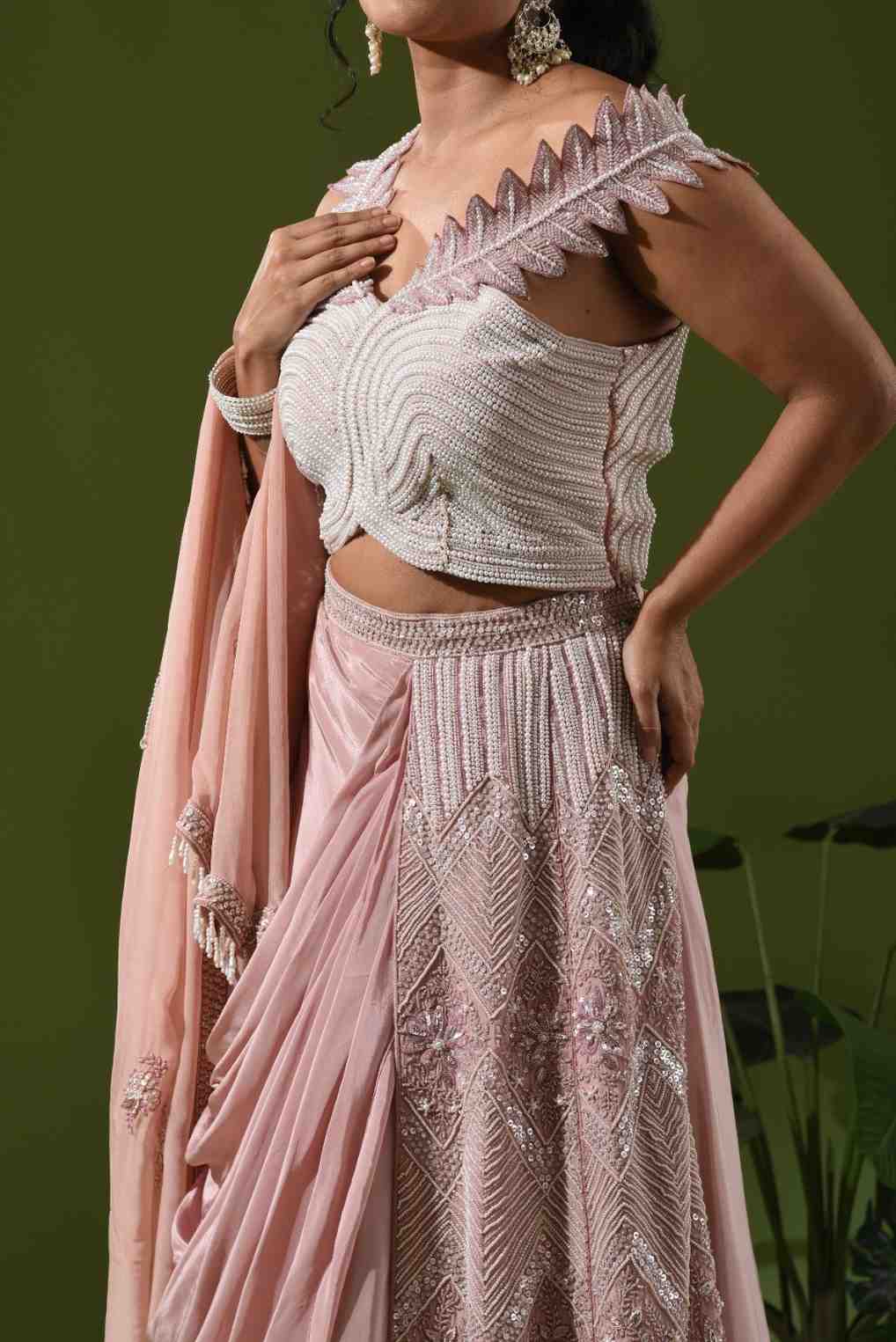 Dual panel lehenga set