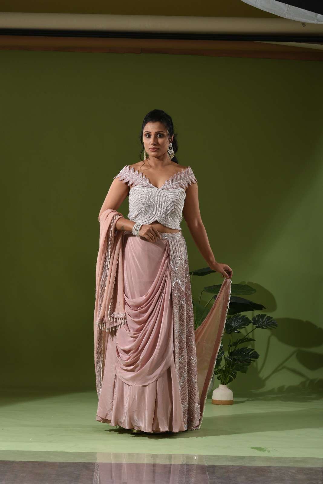Dual panel lehenga set