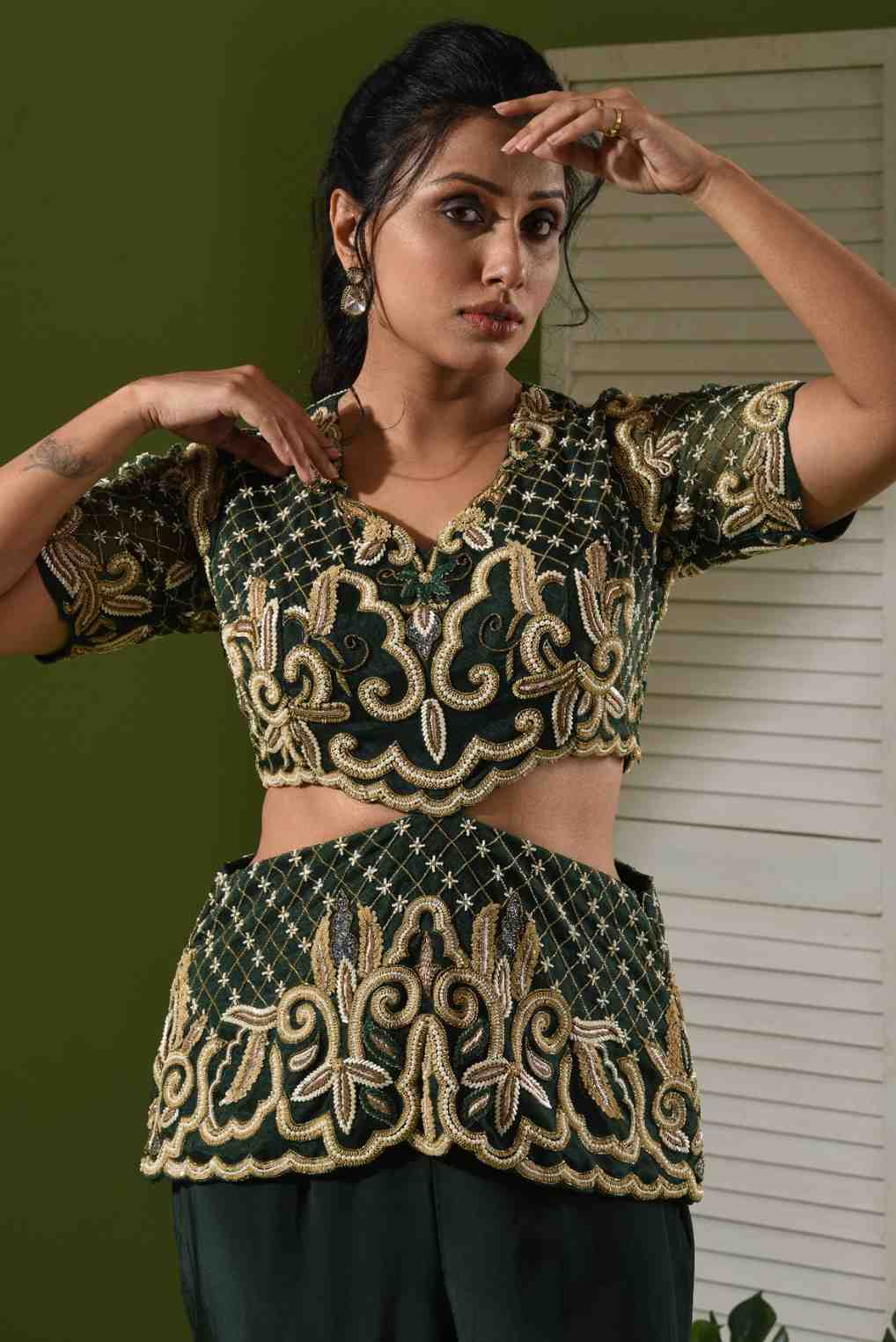 Waist cut Top and plazzo pants