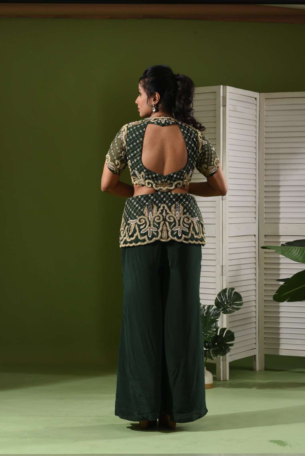 Waist cut Top and plazzo pants