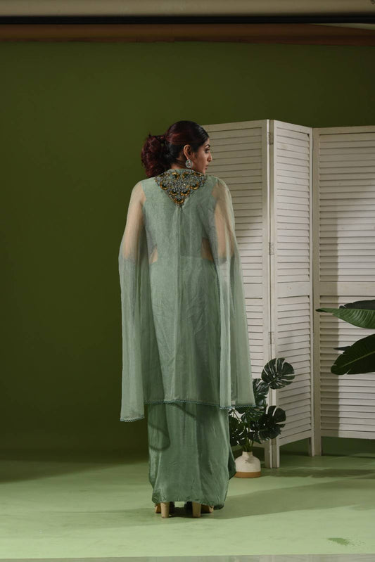 Crystal embroidered gown and jacket