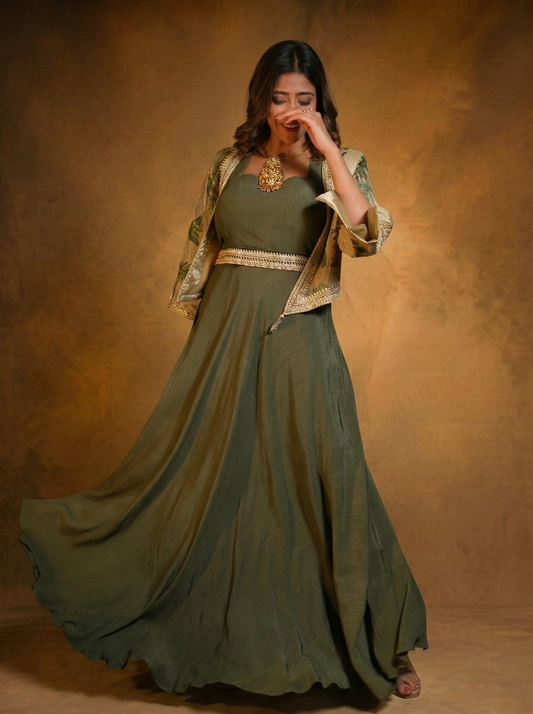 Printed Tissue Jacket with a gown