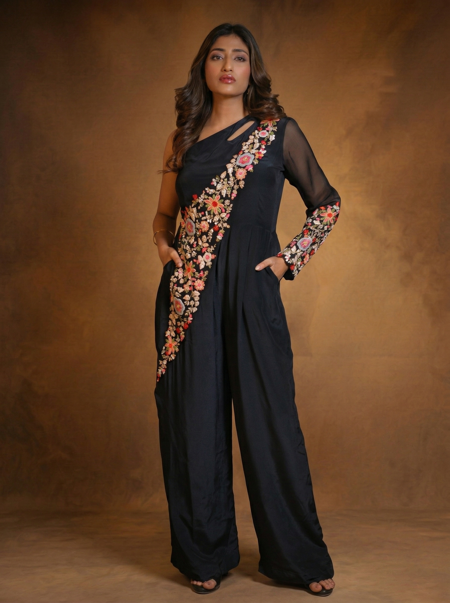 One shoulder jumpsuit