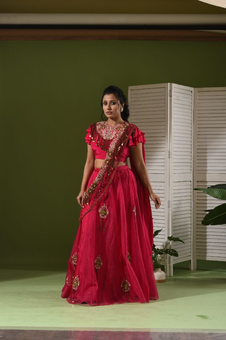 Dori Drape Lehenga Set