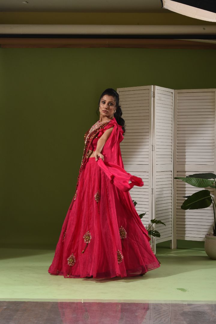 Dori Drape Lehenga Set