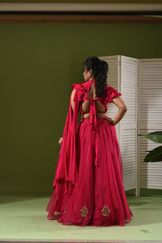 Dori Drape Lehenga Set