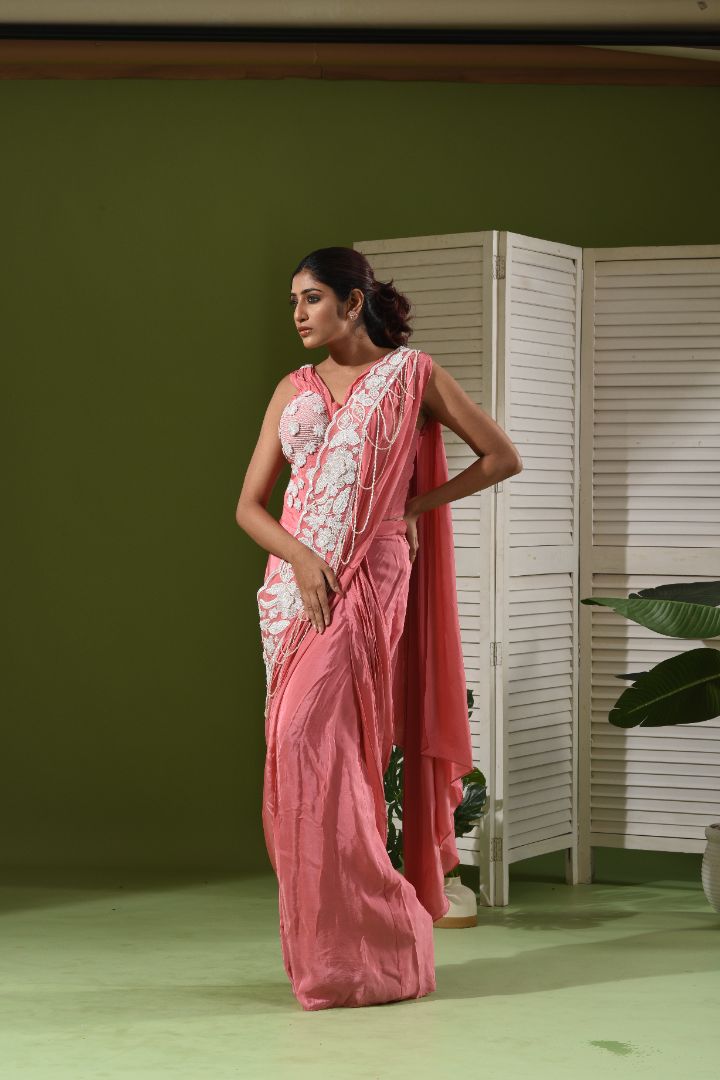 Drape saree with a modern blouse