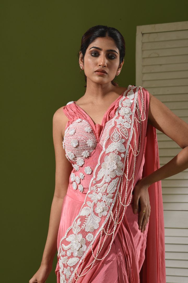 Drape saree with a modern blouse