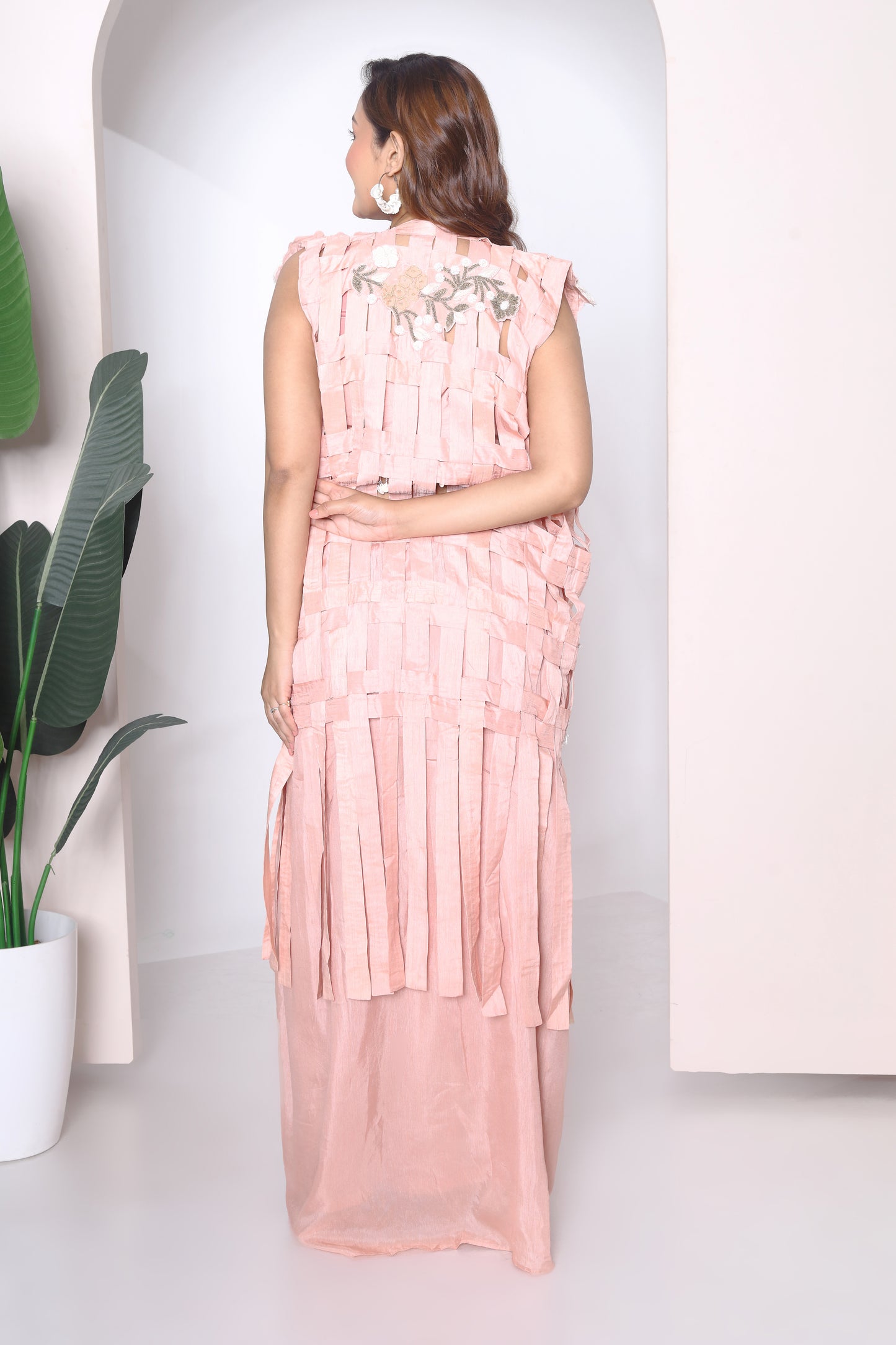 Matt made jacket , crop and drape skirt
