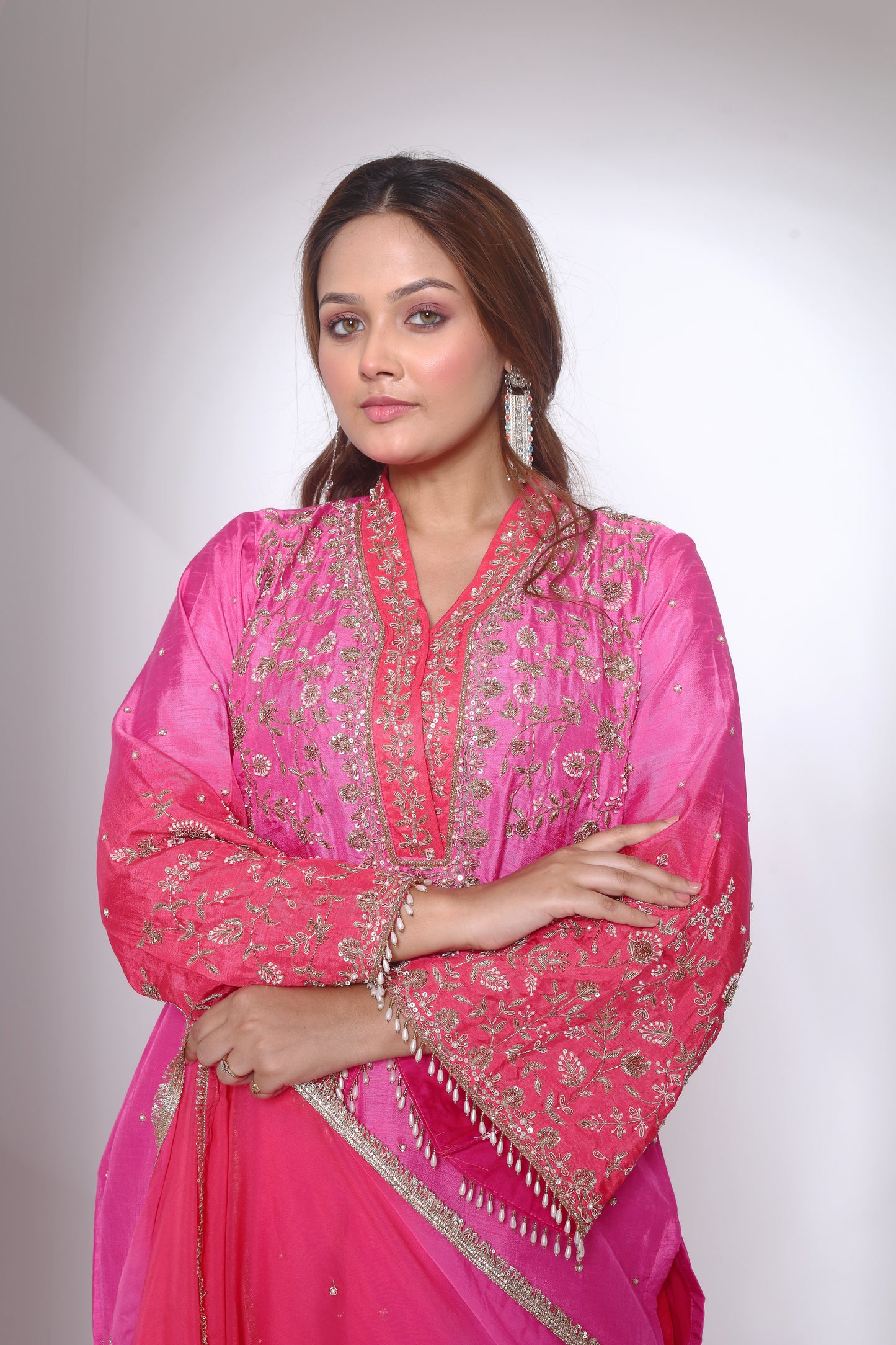 Ombre kurta set with shaded dupatta