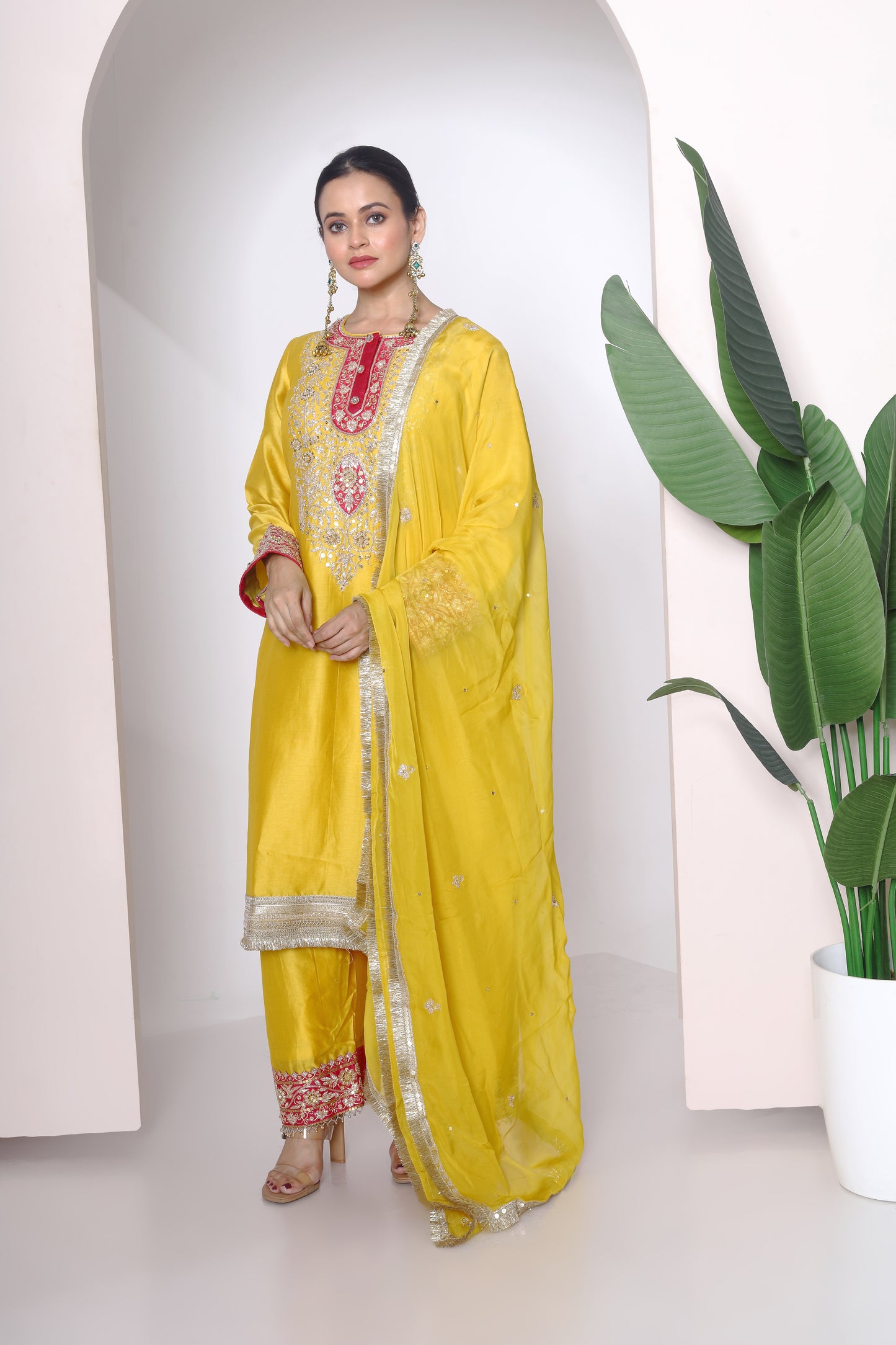 Mustard farsi salwar kurta set