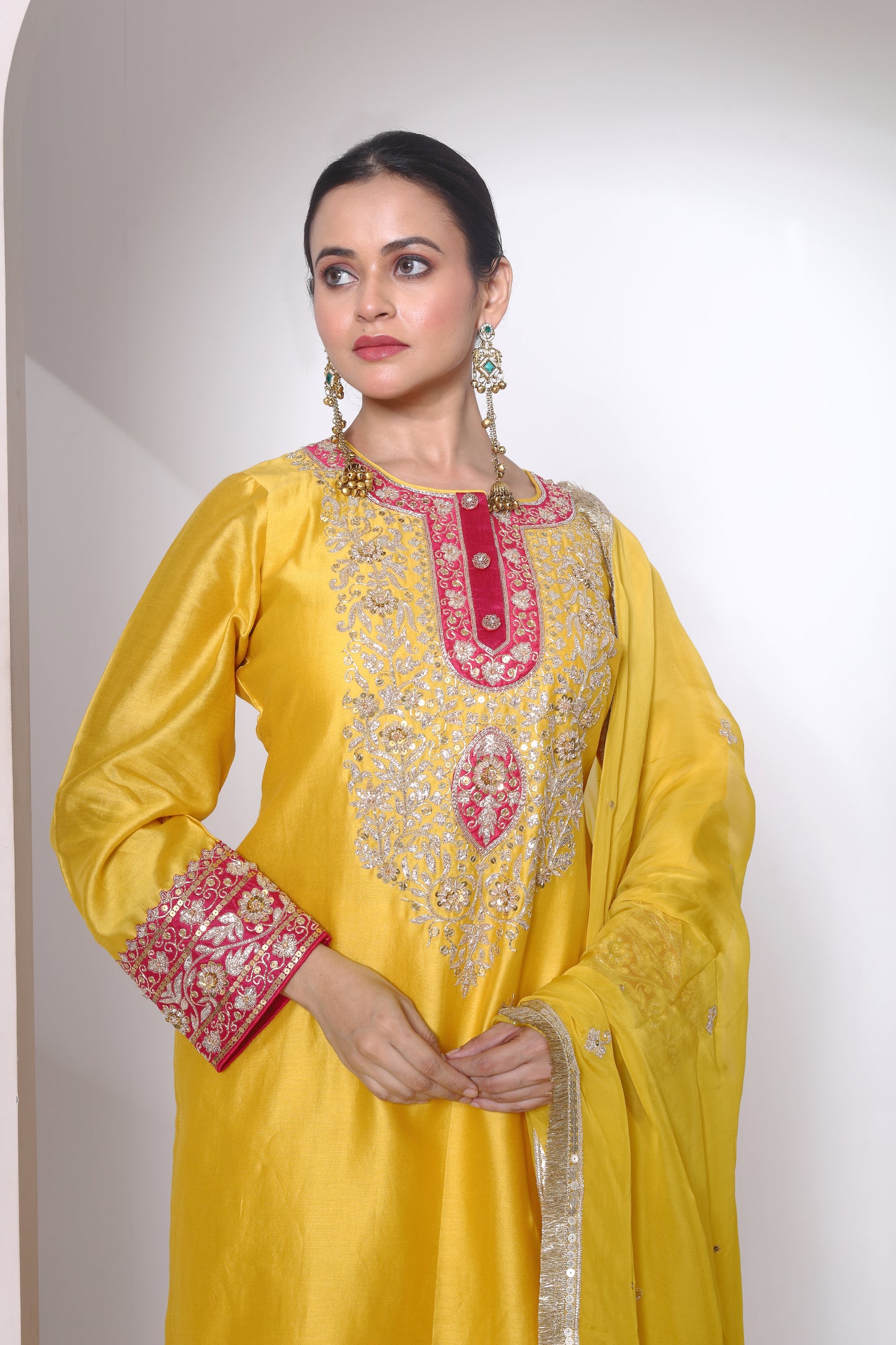 Mustard farsi salwar kurta set
