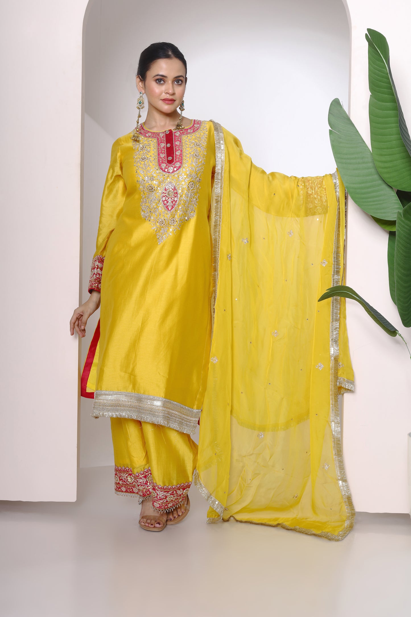 Mustard farsi salwar kurta set