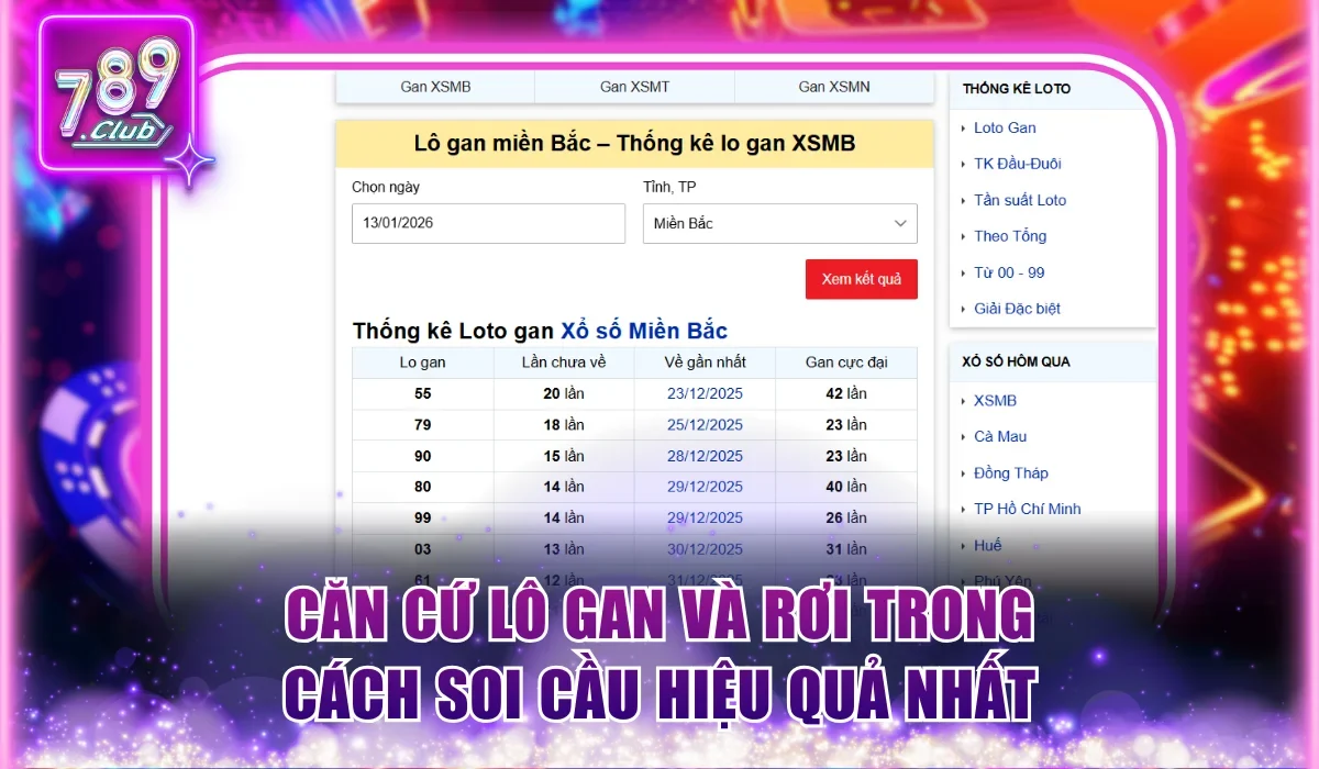 Cách Soi Cầu Hiệu Quả Nhất Từ Các Chuyên Gia 789Club 2 Căn cứ lô gan và rơi trong cách soi cầu hiệu quả nhất